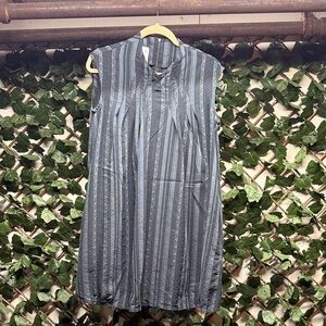 Chic Black and Gray Striped Mini Dress